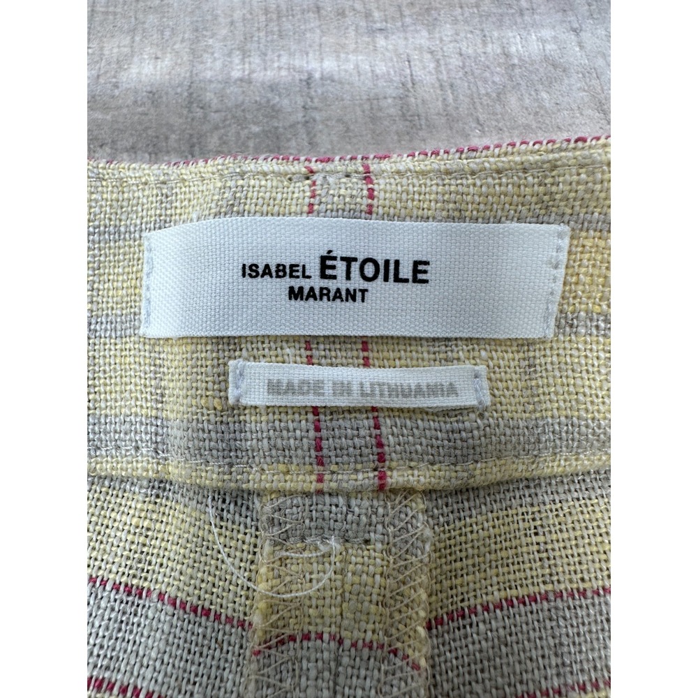 Isabel Marant Yellow Plaid Jean Shorts - Picture 5 of 10